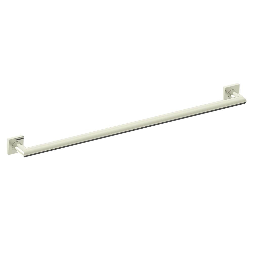 Kartners - 9600 Series 36-inch Mitered Grab Bar with Square Rosettes-Polished Nickel - Polished Nickel