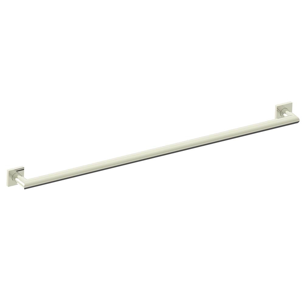 Kartners - 9600 Series 42-inch Mitered Grab Bar with Square Rosettes-Polished Nickel - Polished Nickel