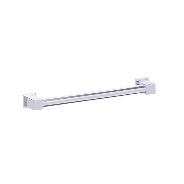 Kartners - 9800 Series  12-inch Round Grab Bar with Square Ends-Polished Chrome - Polished Chrome