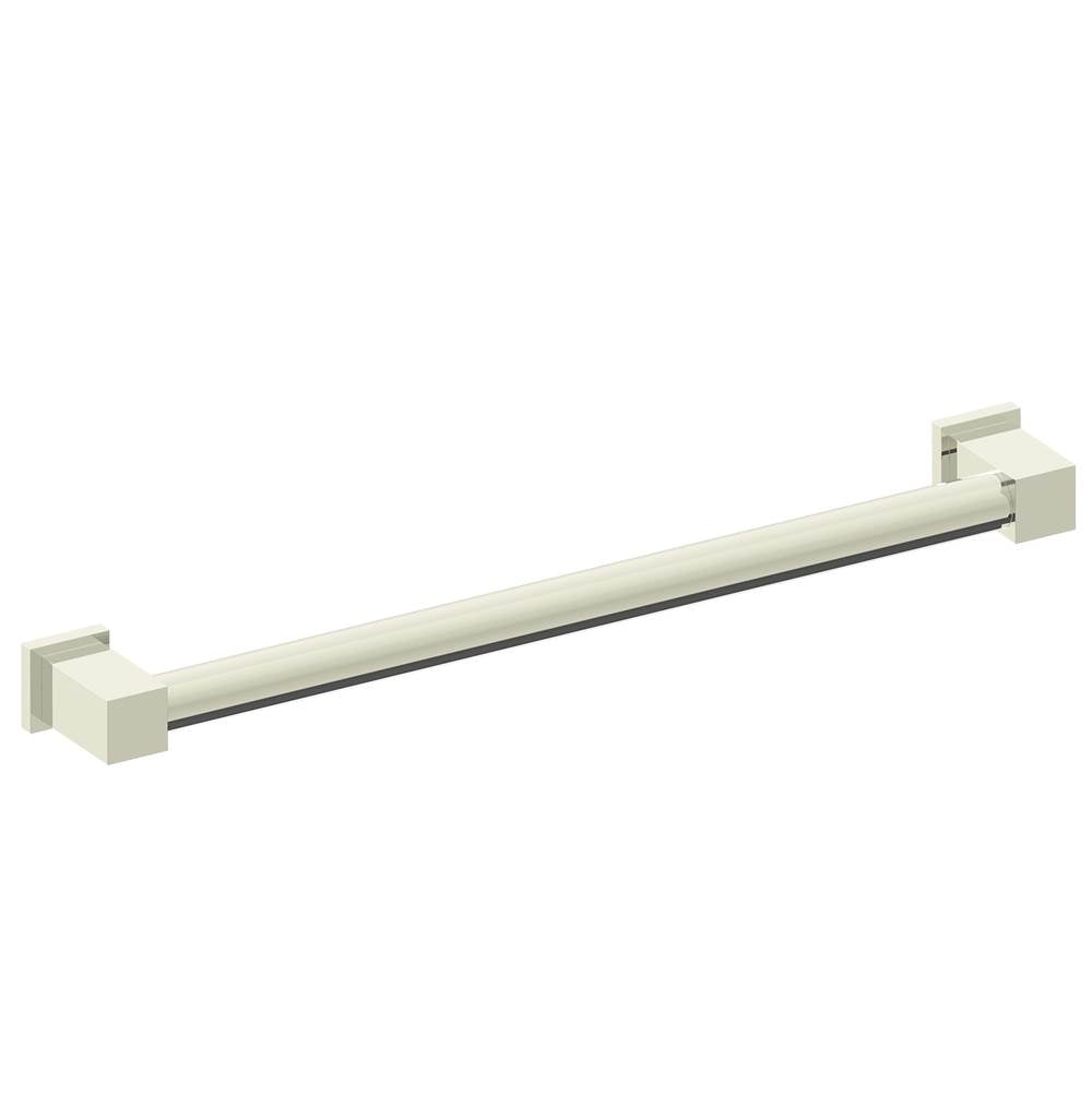 Kartners - 9800 Series  24-inch Round Grab Bar with Square Ends-Polished Nickel - Polished Nickel