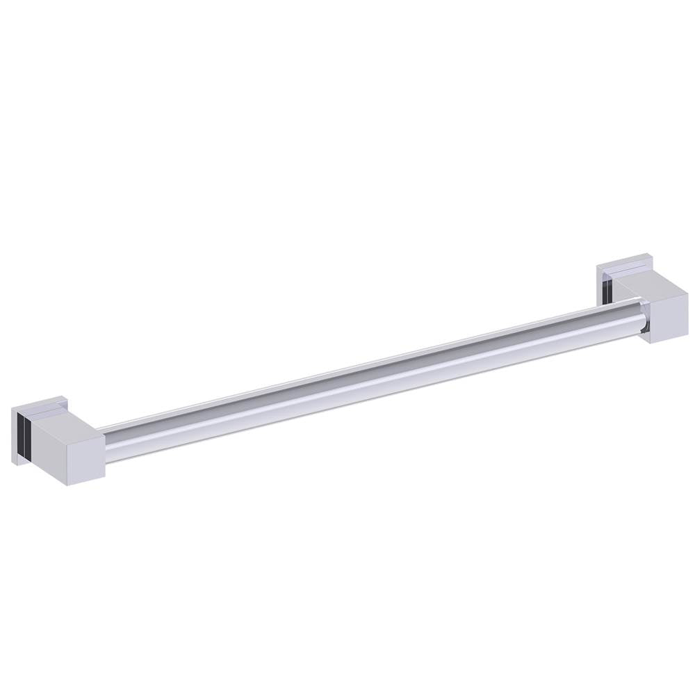 Kartners - 9800 Series  24-inch Round Grab Bar with Square Ends-Polished Chrome - Polished Chrome
