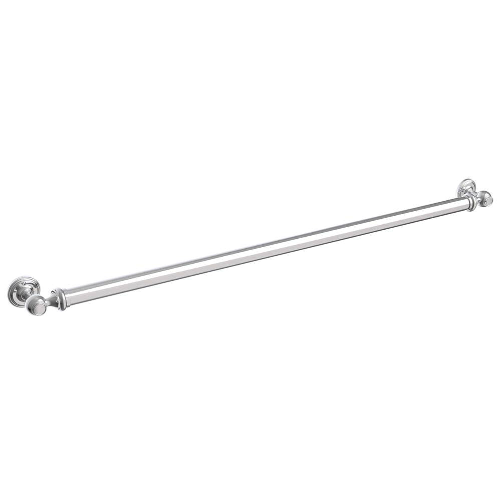 Kartners - Traditional Series 42-inch Round Grab Bar-Polished Chrome - Polished Chrome