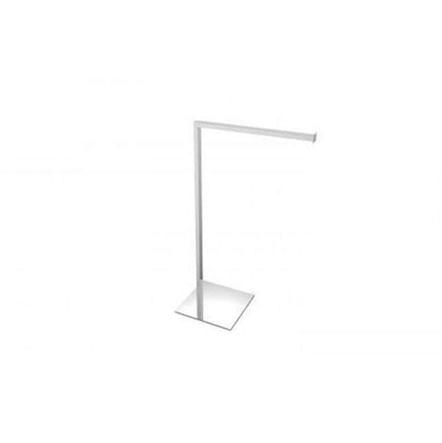 Kartners - Free Standing - Square Single Towel Rail-Brushed Chrome - Brushed Chrome