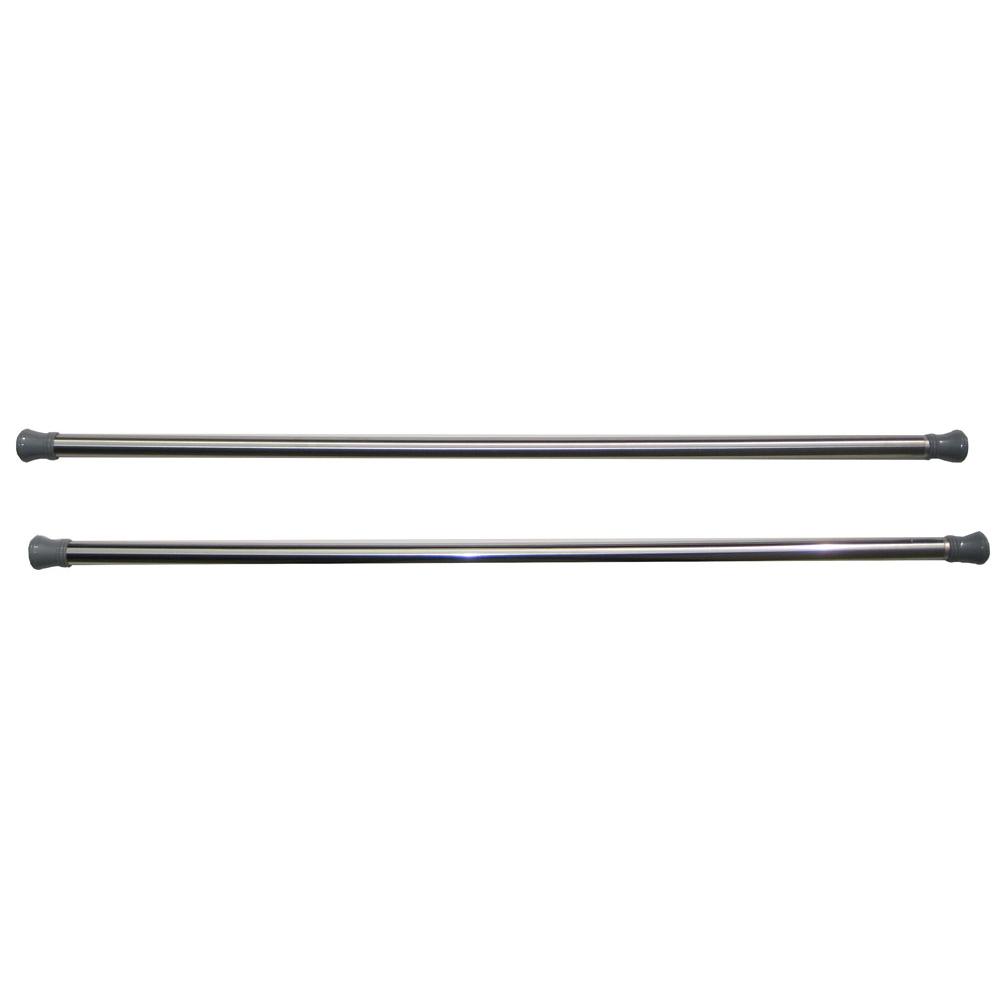 Kartners - Shower Rods - 6 Feet (72-inch) Straight Shower Rod with Round Ends-Polished Chrome - Polished Chrome