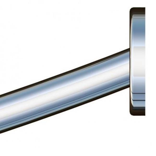 Kartners - Shower Rods - 5 Feet (60-inch) Curved Shower Rod with Round Ends-Polished Finish - Polished