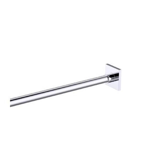 Kartners - Shower Rods -  5 Feet (60-inch) Square Shower Rod with Square Ends -Satin Finish - Satin Finish