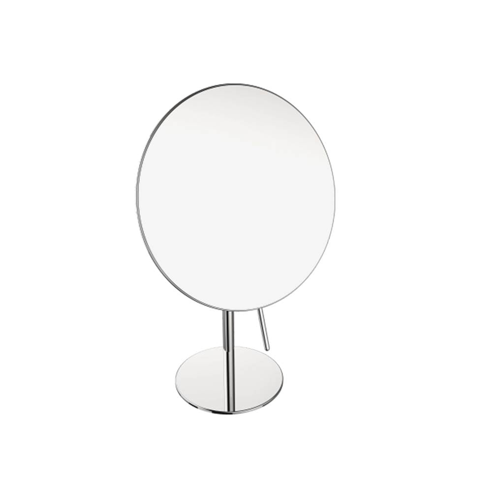 Kartners - Mirror - Free Standing Round Single Sided Mirror-Brushed Nickel - Brushed Nickel