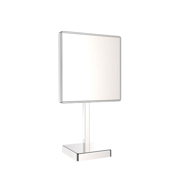 Kartners - Mirror - Free Standing Square Single Sided Mirror-Polished Chrome - Polished Chrome