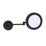 Kartners - Mirror - 8.5-inch Round Wall Mounted with LED Light Mirror-Matte Black - Matte Black