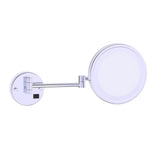 Kartners - Mirror - 8.5-inch Round Wall Mounted with LED Light Mirror-Polished Chrome - Polished Chrome