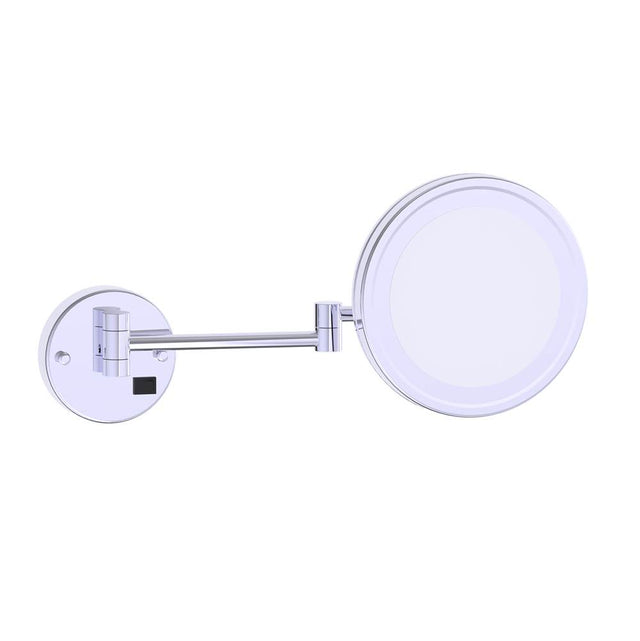 Kartners - Mirror - 8.5-inch Round Wall Mounted with LED Light Mirror-Polished Chrome - Polished Chrome