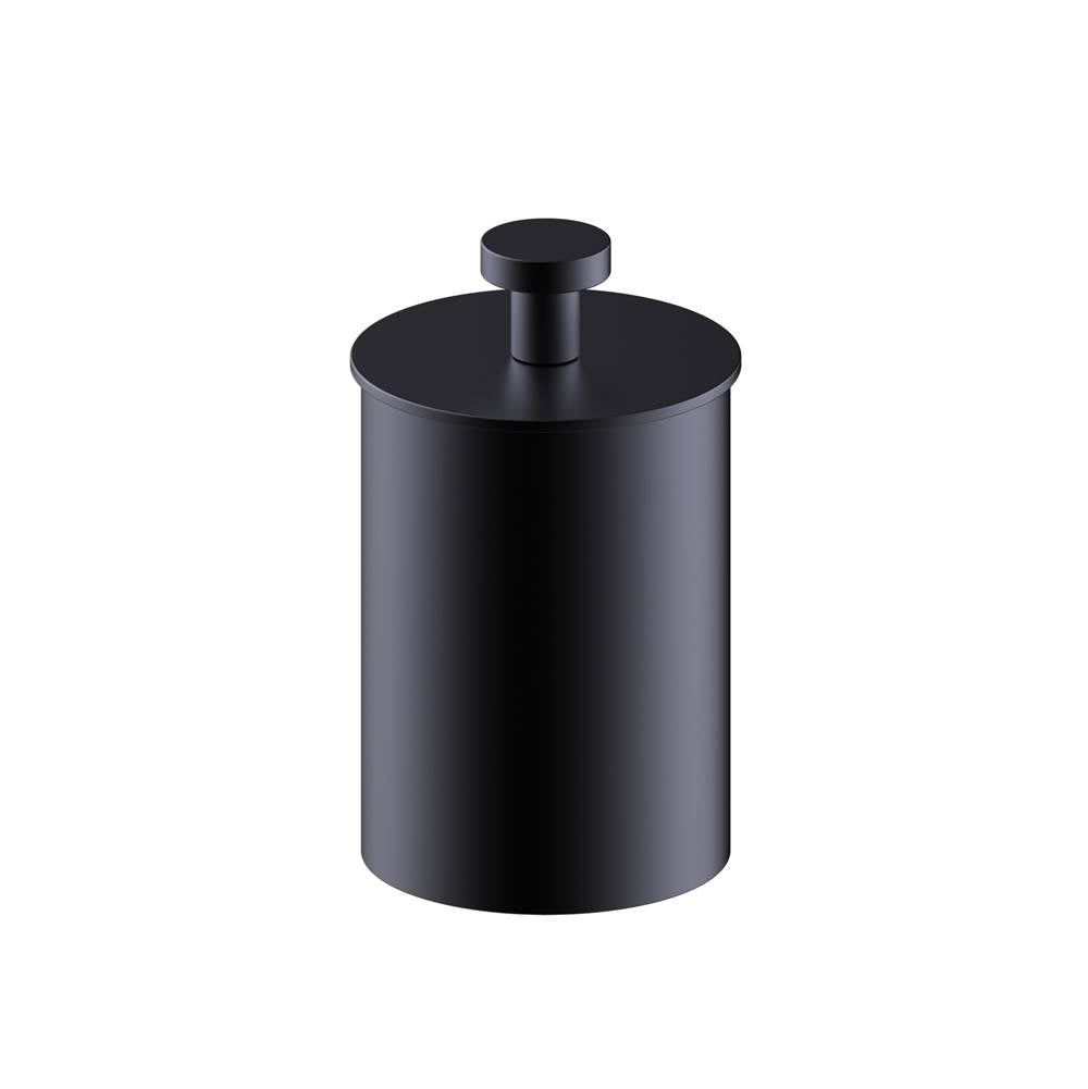 Kartners - OSLO - Large Size Bathroom Vanity Countertop Canister-Matte Black - Matte Black