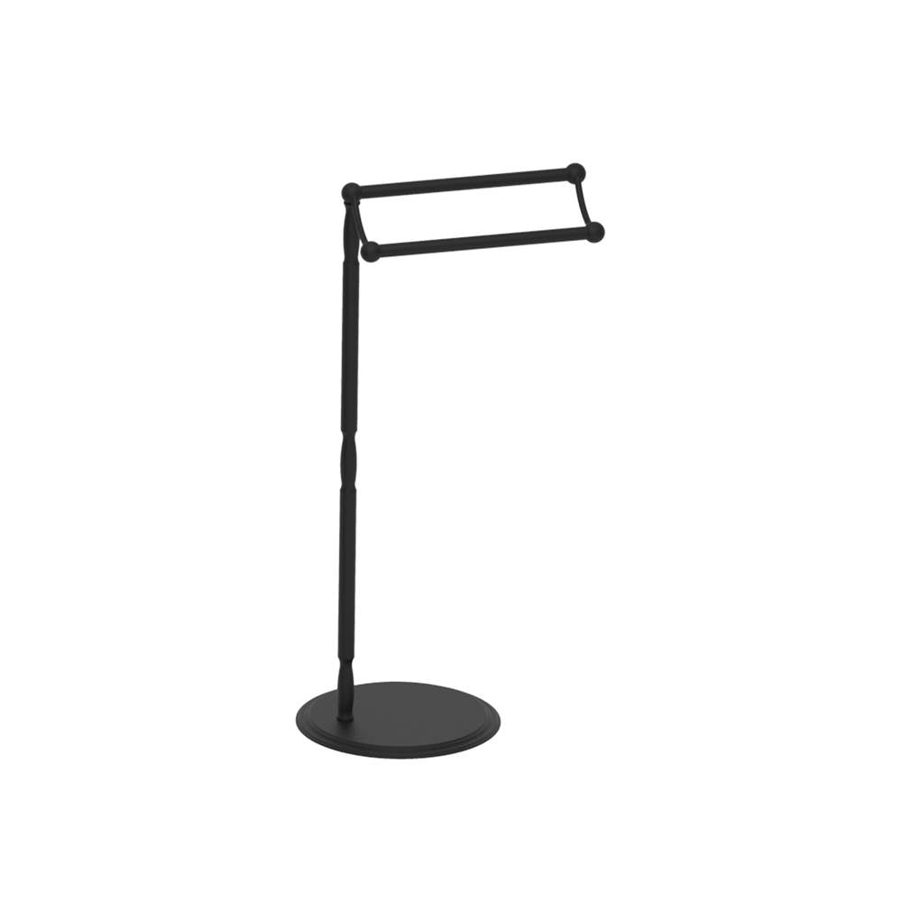 Kartners - Free Standing -  Double Towel Rail -Matte Black - Matte Black