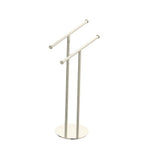 Kartners - Free Standing - Double Rail Round Center Post-Brushed Nickel - Brushed Nickel