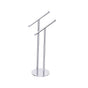 Kartners - Free Standing - Double Rail Round Center Post-Polished Chrome - Polished Chrome