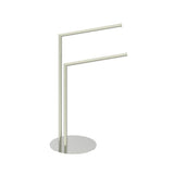 Kartners - Free Standing - Round Double Towel Rail-Polished Nickel - Polished Nickel