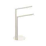 Kartners - Free Standing - Round Double Towel Rail-Brushed Nickel - Brushed Nickel