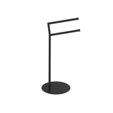 Kartners - Free Standing -  Round Double Towel Rail -Matte Black - Matte Black