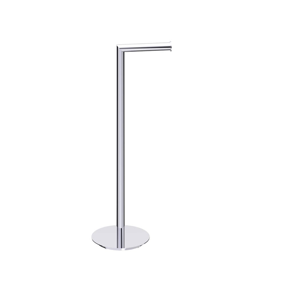 Kartners - Free Standing - Round Toilet Paper Holder-Polished Chrome - Polished Chrome