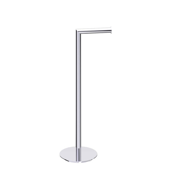Kartners - Free Standing - Round Toilet Paper Holder-Polished Chrome - Polished Chrome