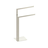 Kartners - Free Standing - Square Double Towel Rail-Brushed Nickel - Brushed Nickel