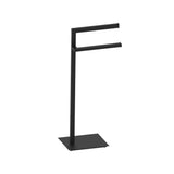 Kartners - Free Standing - Square Double Towel Rail-Matte Black - Matte Black
