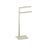 Kartners - Free Standing - Square Double Towel Rail-Brushed Nickel - Brushed Nickel