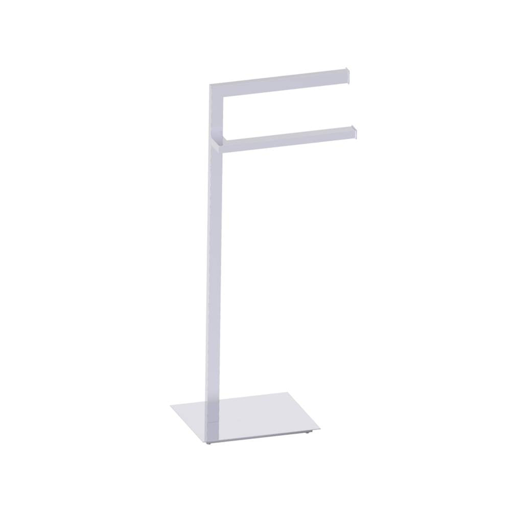 Kartners - Free Standing - Square Double Towel Rail-Polished Chrome - Polished Chrome