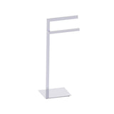 Kartners - Free Standing - Square Double Towel Rail-Polished Chrome - Polished Chrome