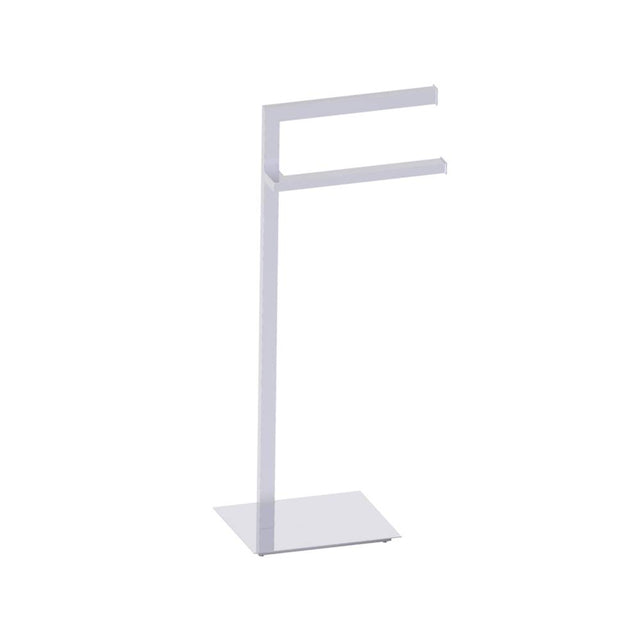Kartners - Free Standing - Square Double Towel Rail-Polished Chrome - Polished Chrome