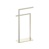 Kartners - Free Standing - Square Double Towel Rail (Opposing Sides)-Brushed Nickel - Brushed Nickel