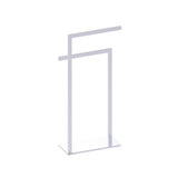 Kartners - Free Standing - Square Double Towel Rail (Opposing Sides)-Polished Chrome - Polished Chrome