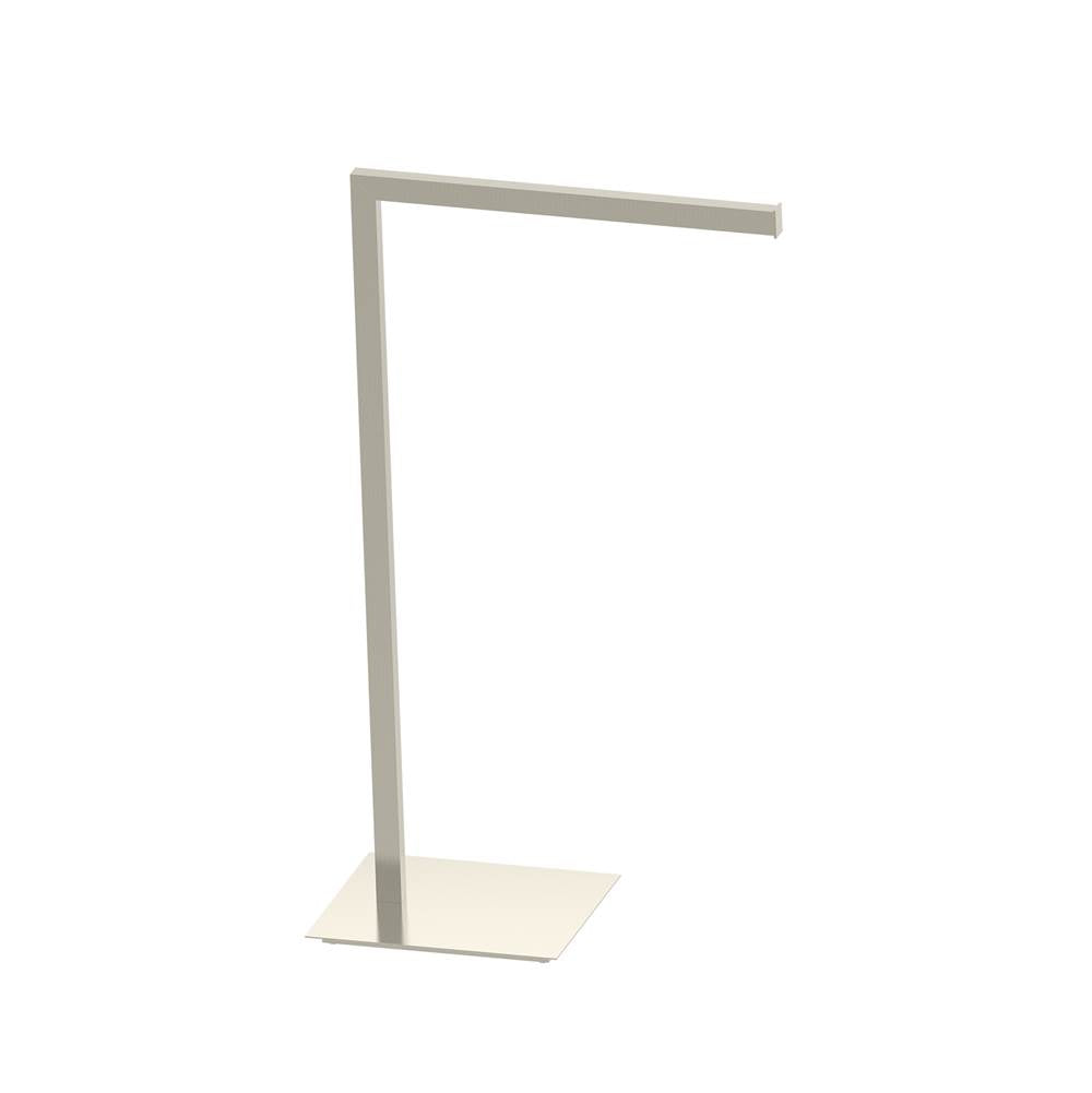 Kartners - Free Standing - Square Single Towel Rail-Brushed Nickel - Brushed Nickel