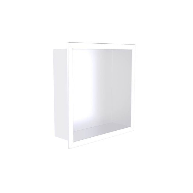 Kartners - Shower Niches - 12-inch x 12-inch Surface Mount Shower Niches-Matte White - Matte White