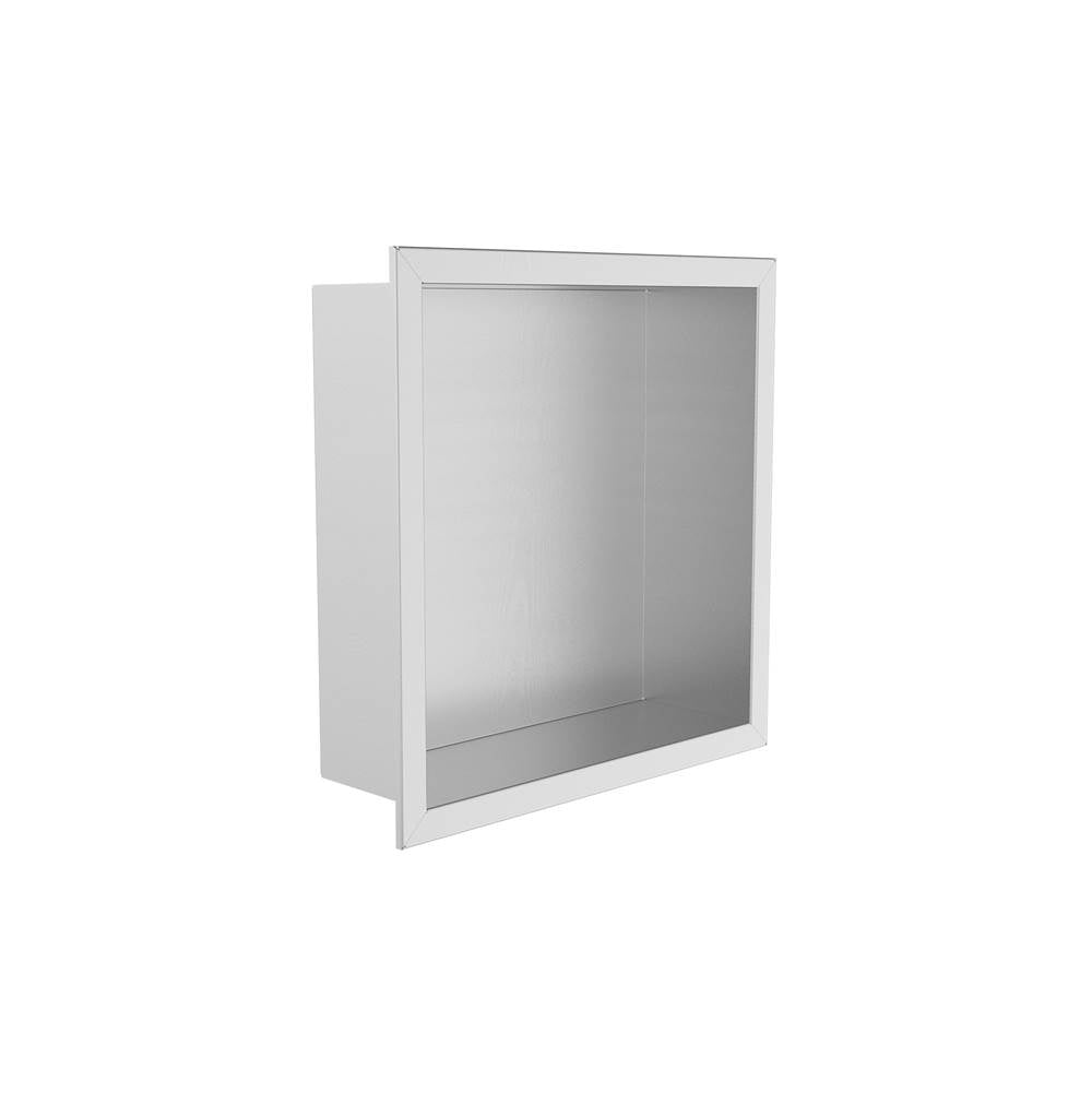 Kartners - Shower Niches - 12-inch x 12-inch Surface Mount Shower Niches-Brushed Stainless Steel - Brushed Satinless Steel