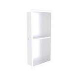 Kartners - Shower Niches - 12-inch x 24-inch Surface Mount Shower Niches with Double Shelf-Matte White - Matte White