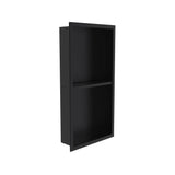 Kartners - Shower Niches - 12-inch x 24-inch Surface Mount Shower Niches with Double Shelf-Matte Black - Matte Black