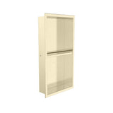 Kartners - Shower Niches - 12-inch x 24-inch Surface Mount Shower Niches with Double Shelf-Brushed Brass - Brushed Brass