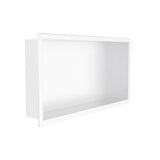 Kartners - Shower Niches - 12-inch x 24-inch Surface Mount Shower Niche Horizontal-Matte White - Matte White