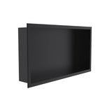 Kartners - Shower Niches - 12-inch x 24-inch Surface Mount Shower Niche Horizontal-Matte Black - Matte Black