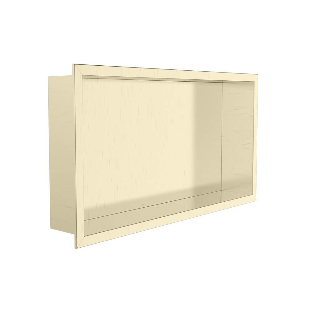Kartners - Shower Niches - 12-inch x 24-inch Surface Mount Shower Niche Horizontal-Brushed Brass - Brushed Brass