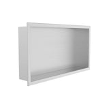 Kartners - Shower Niches - 12-inch x 24-inch Surface Mount Shower Niche Horizontal-Brushed Stainless Steel - Brushed Satinless Steel