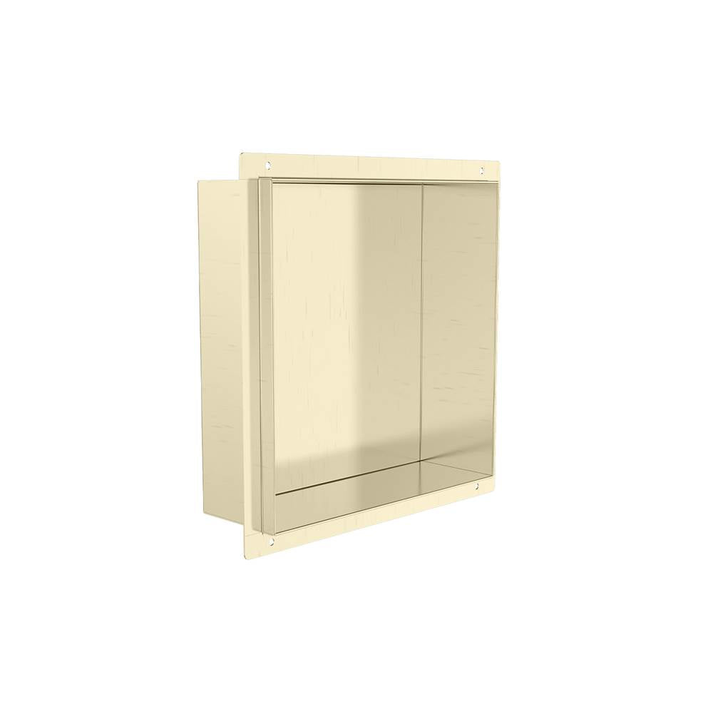Kartners - Shower Niches - 12-inch x 12-inch Tile Ready Shower Niches-Brushed Brass - Brushed Brass