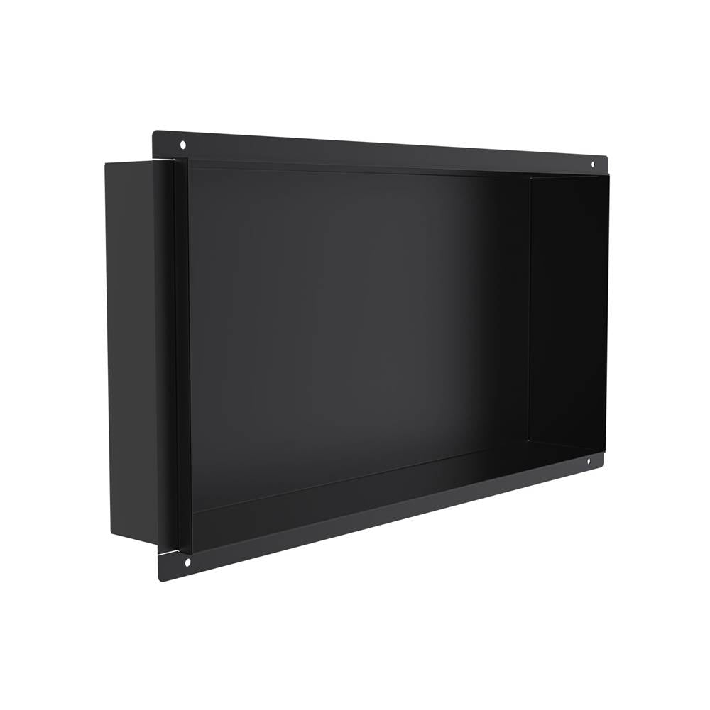 Kartners - Shower Niches - 12-inch x 24-inch Tile Ready Shower Niches-Matte Black - Matte Black