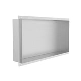 Kartners - Shower Niches - 12-inch x 24-inch Tile Ready Shower Niches-Brushed Stainless Steel - Brushed Satinless Steel