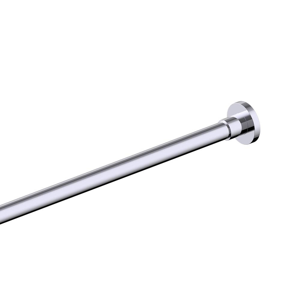 Kartners - OSLO - Shower Rods - Kartners Round Shower Rod-Polished Chrome - Polished Chrome