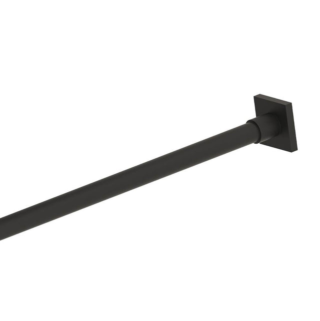 Kartners - MADRID - Shower Rods - Kartners Square Shower Rod-Matte Black - Matte Black