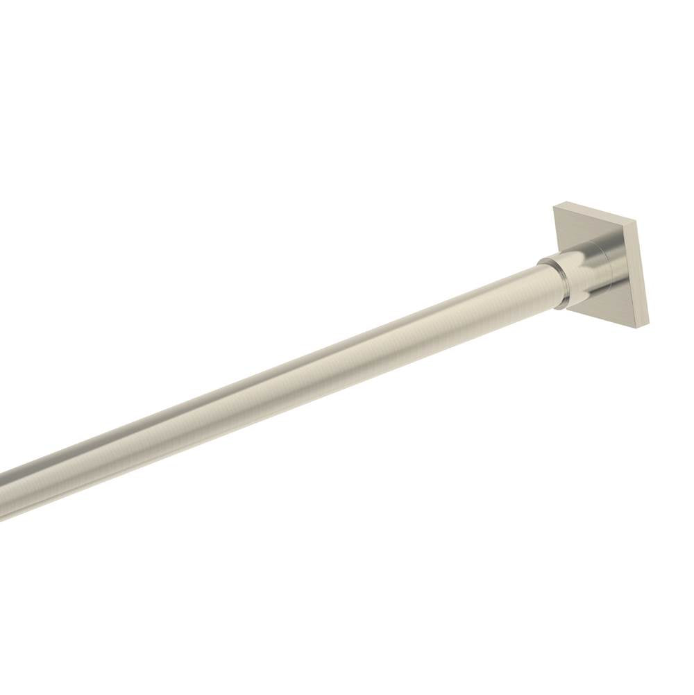 Kartners - MADRID - Shower Rods - Kartners Square Shower Rod-Brushed Nickel - Brushed Nickel