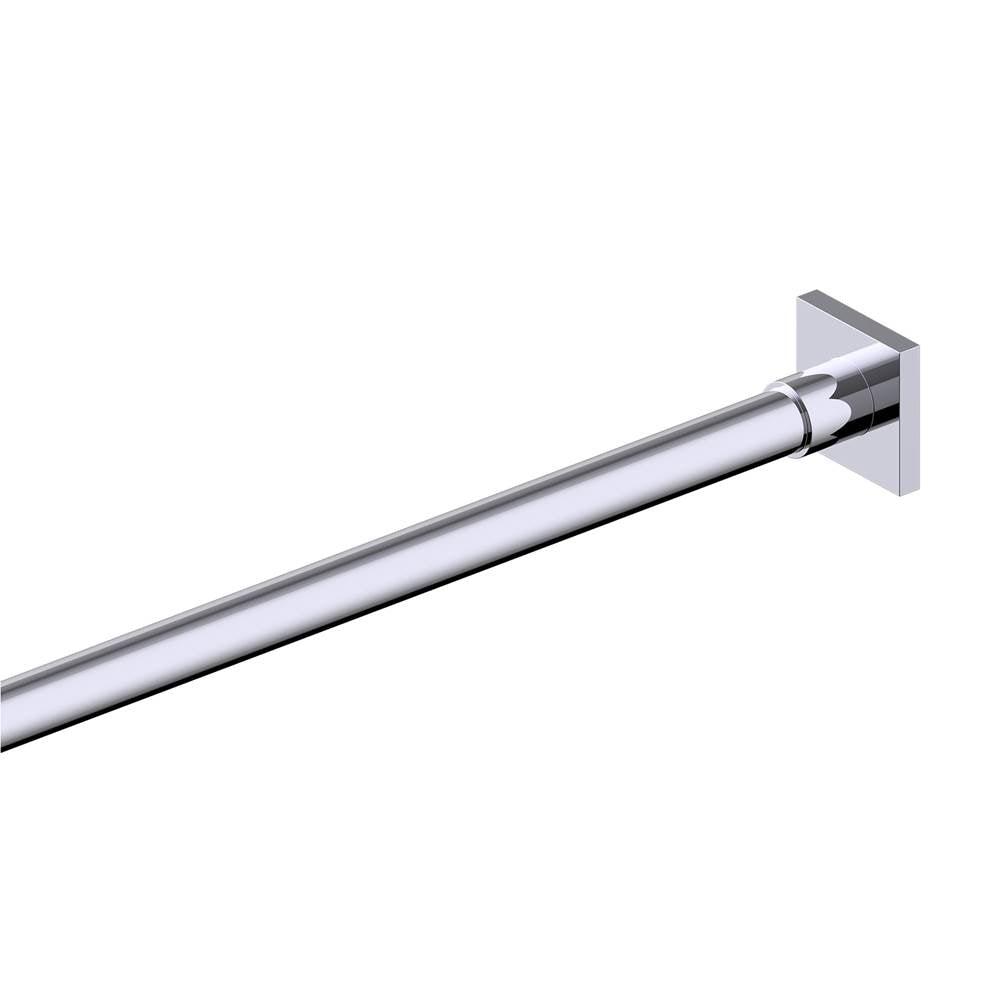 Kartners - MADRID - Shower Rods - Kartners Square Shower Rod-Polished Chrome - Polished Chrome