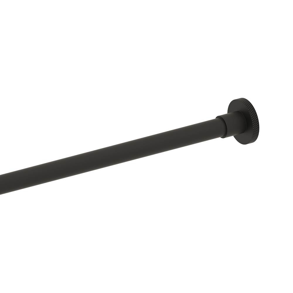 Kartners - CIRCO KNURLED - Round Shower Rod-Matte Black - Matte Black